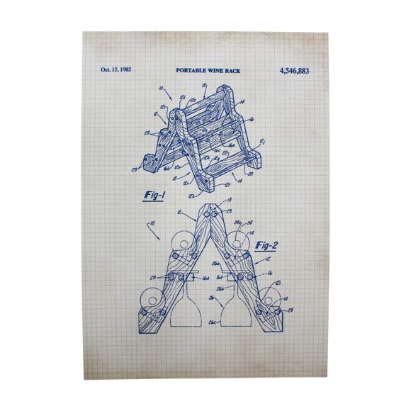 6 BAR Patent Prints 5x7" Wine Beer Keg FREE SHIPPING Antiqued Grid BlueInk Craft - Picture 5 of 11